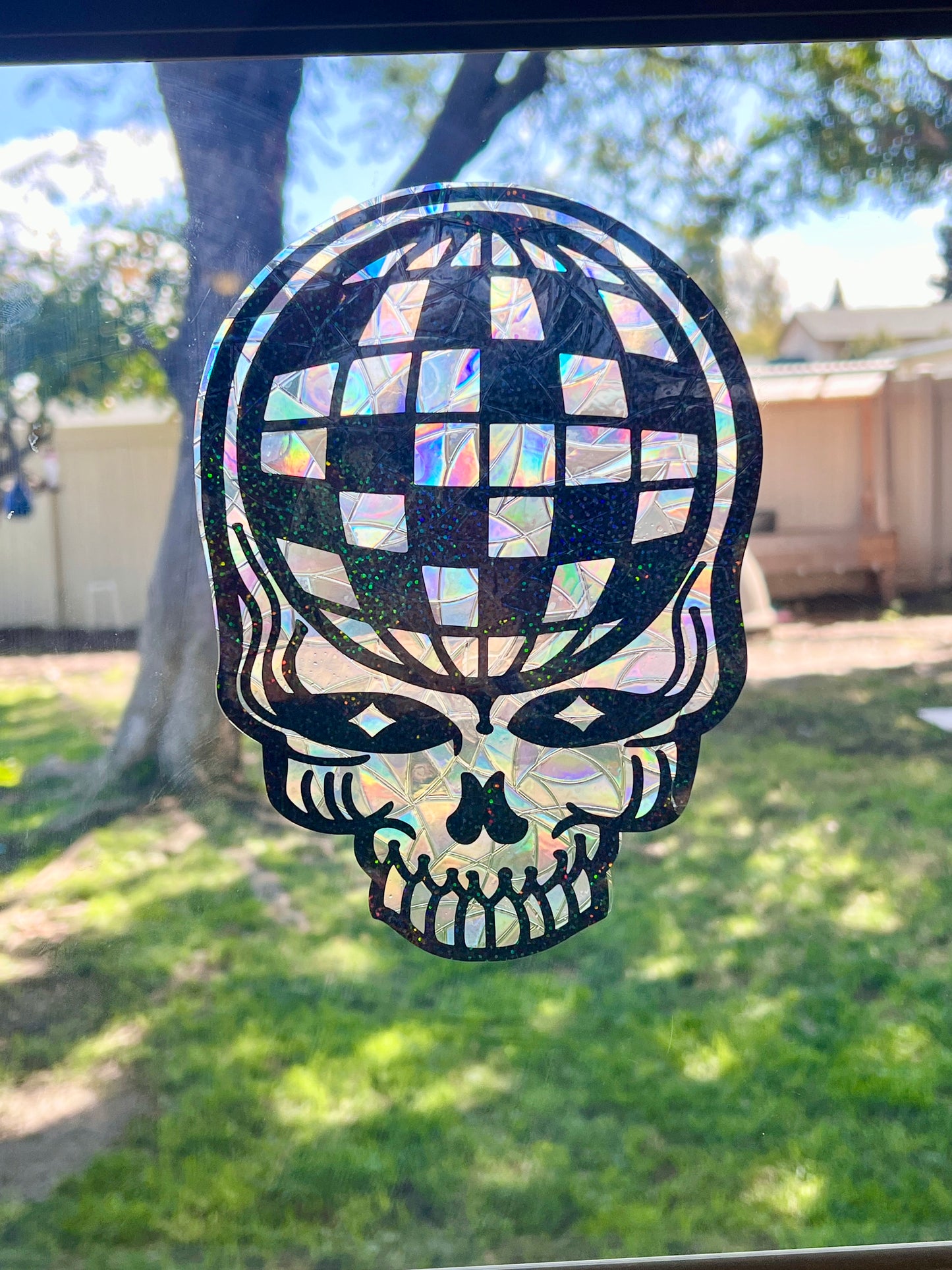 Disco Stealie window cling