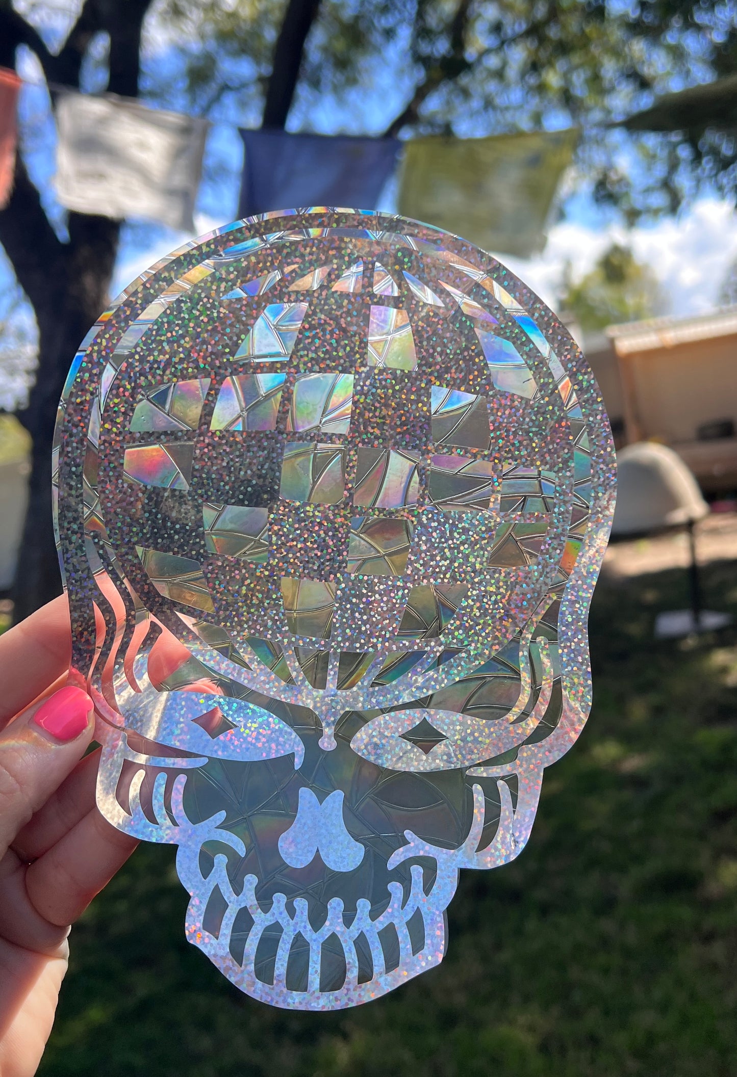 Disco Stealie window cling