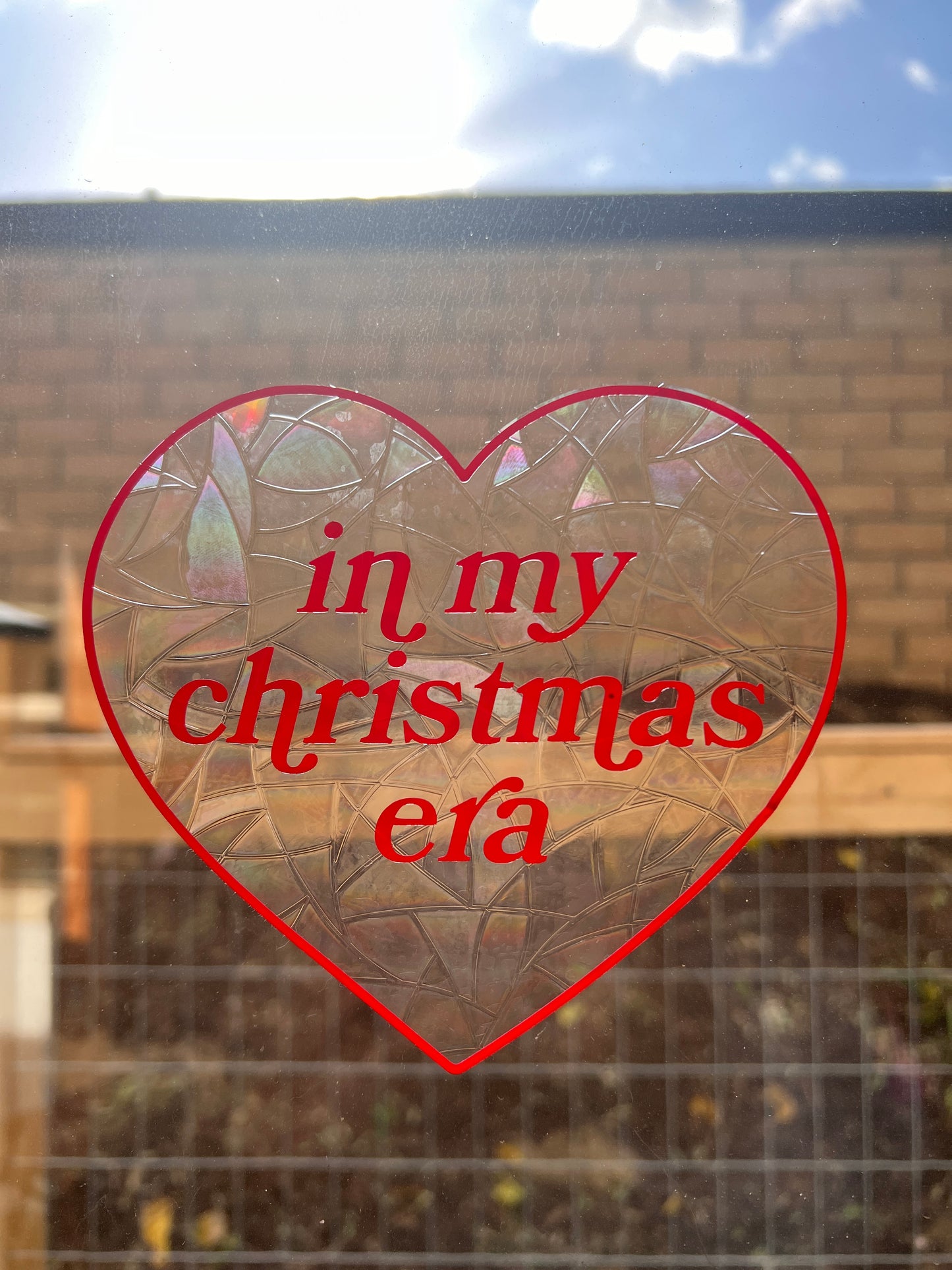 Holiday Hearts window cling