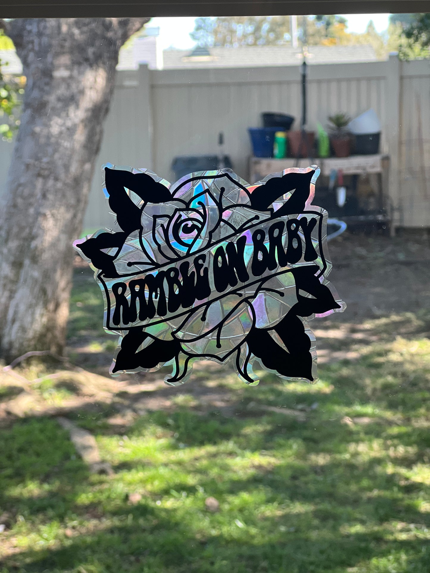 Rose window cling