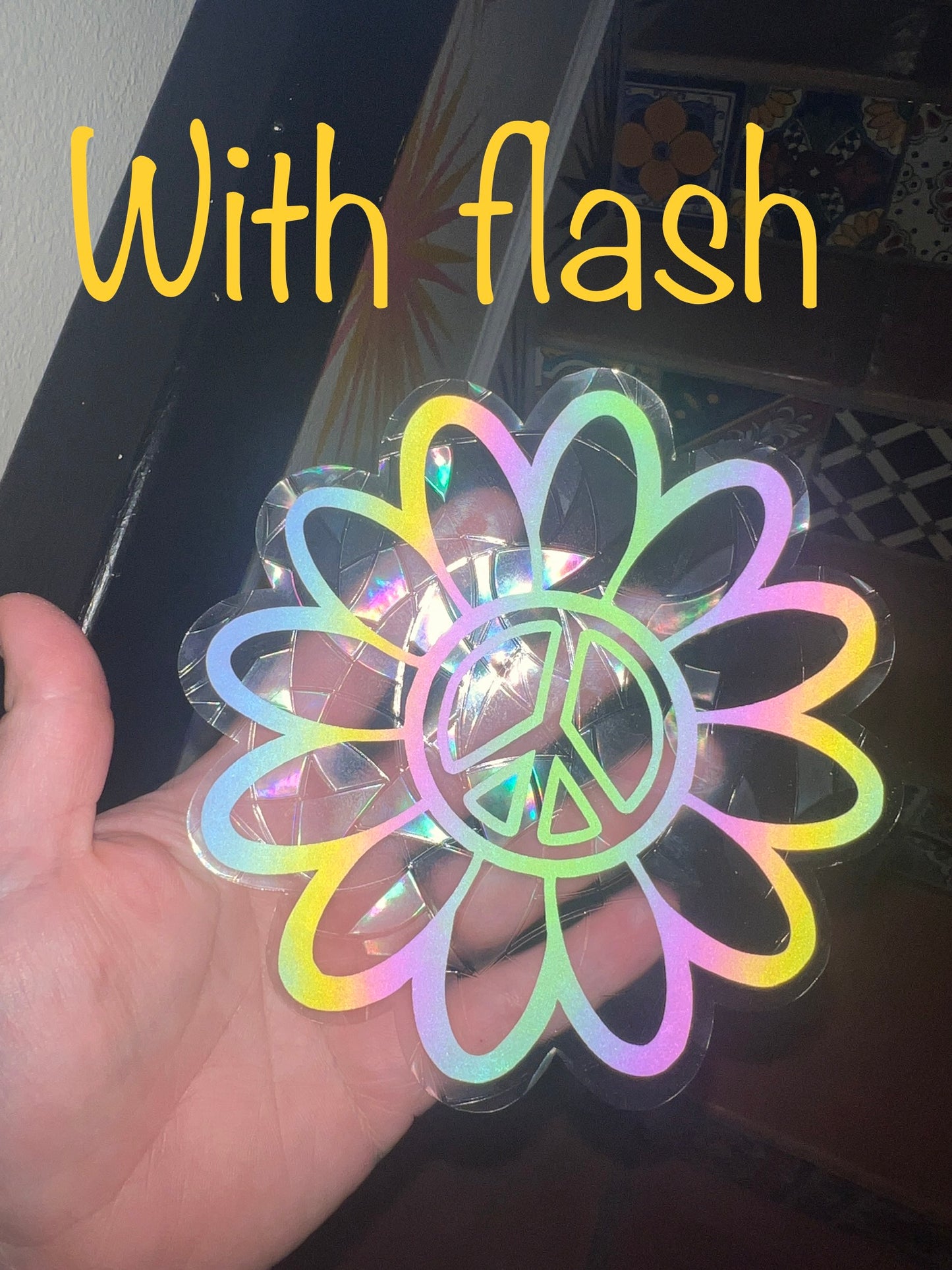 Peace Daisy window cling
