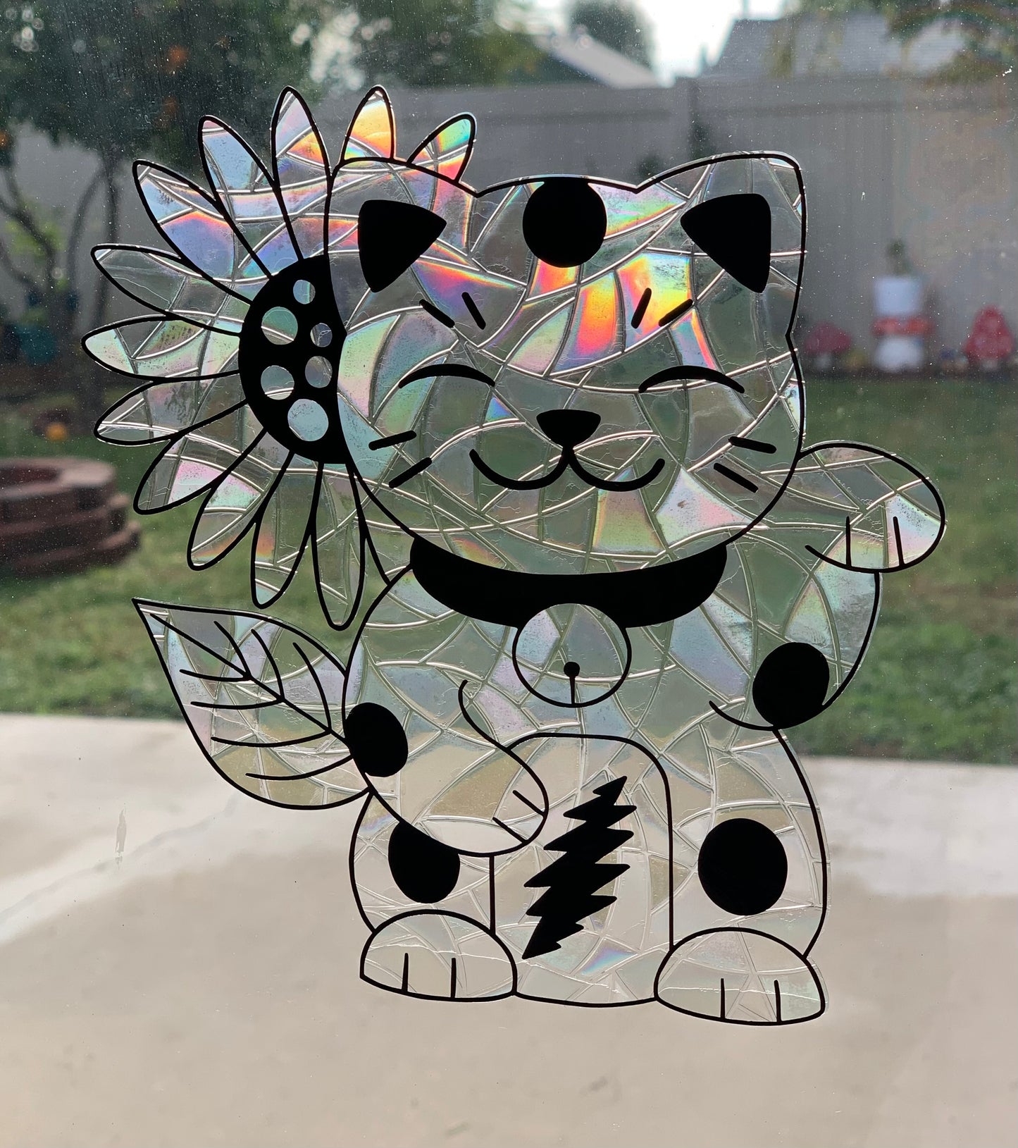 Sunflower Cat window cling