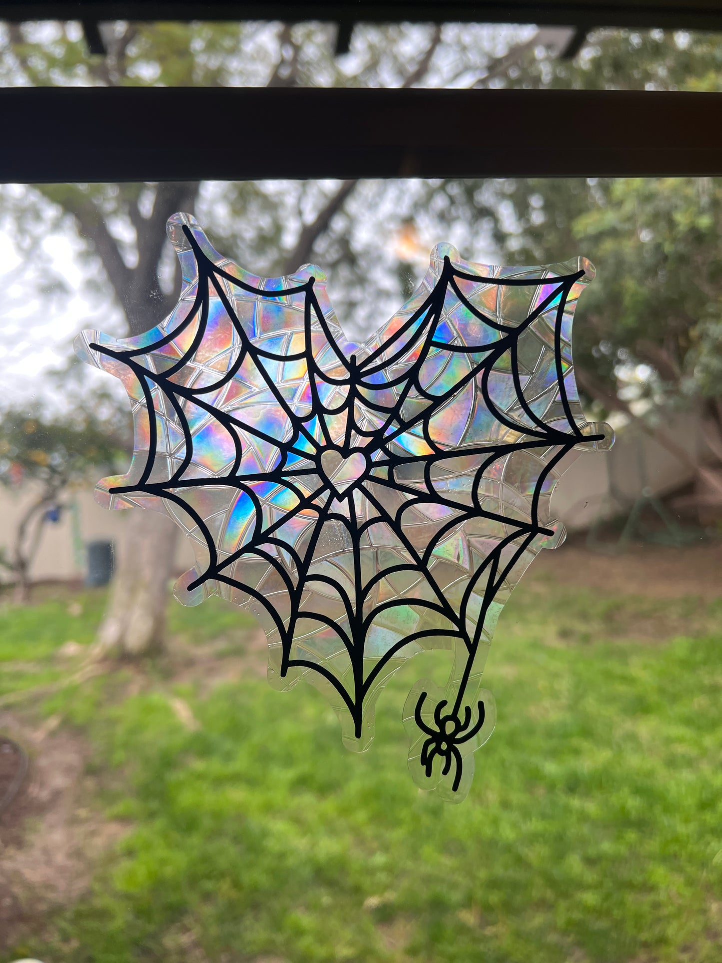 Heart Web window cling