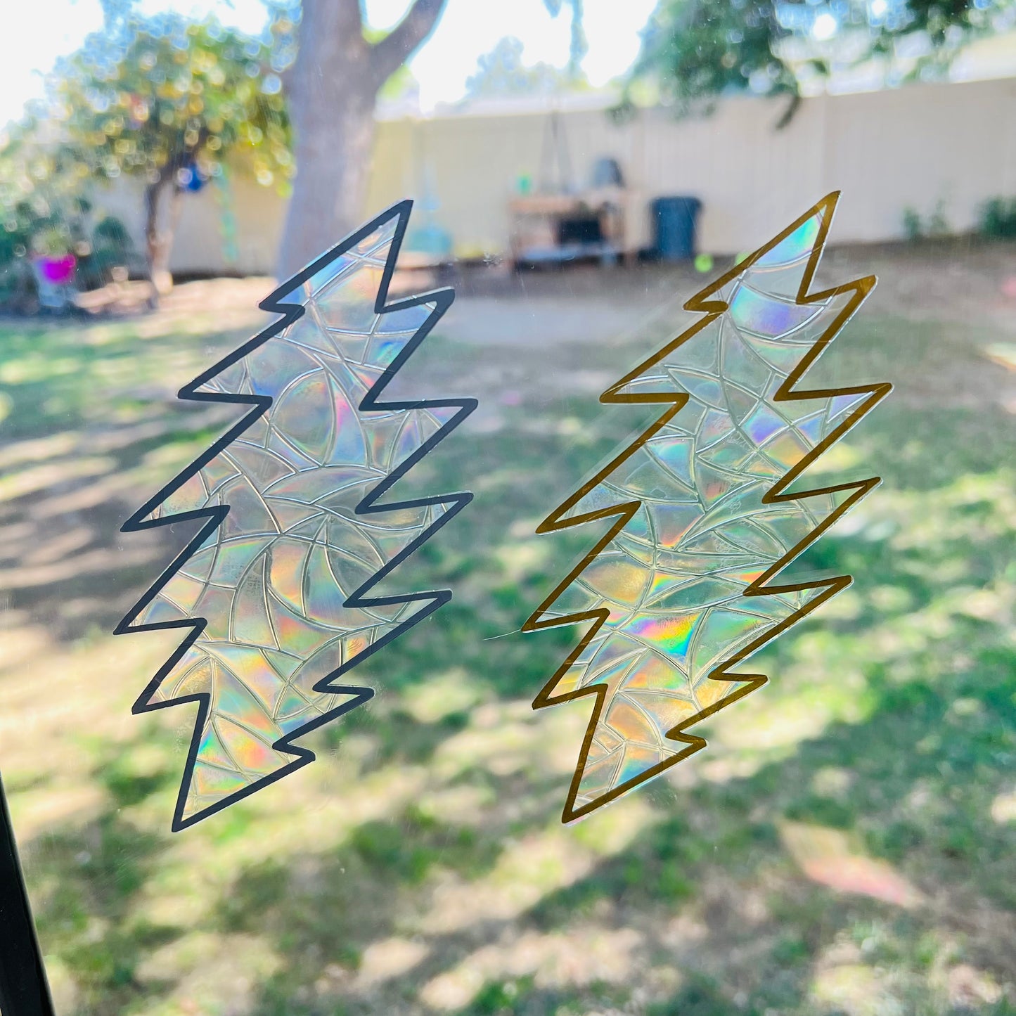 Gold or Silver Bolt window cling