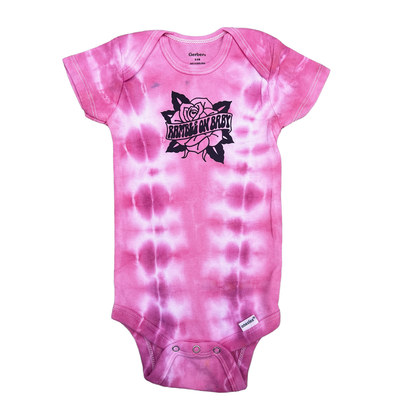 6-9 month baby onesie- Rose