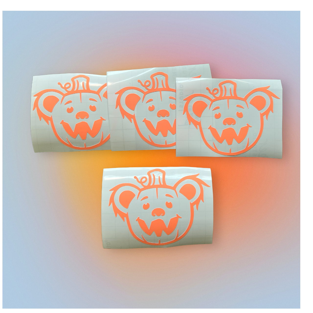 Glow in the dark- Pumpkin Bear sticker