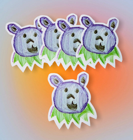 Purple bear sticker