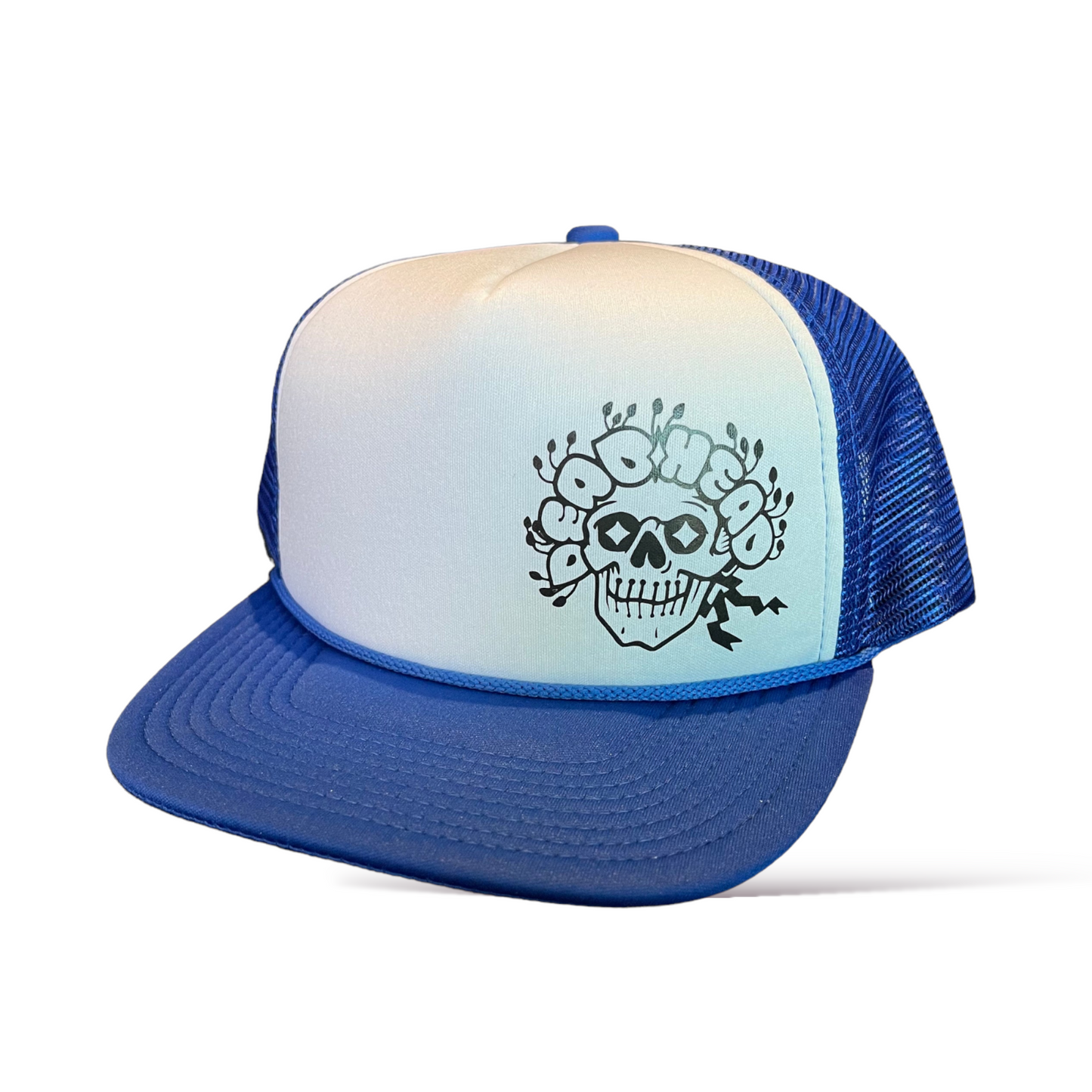 Blue/white trucker hat