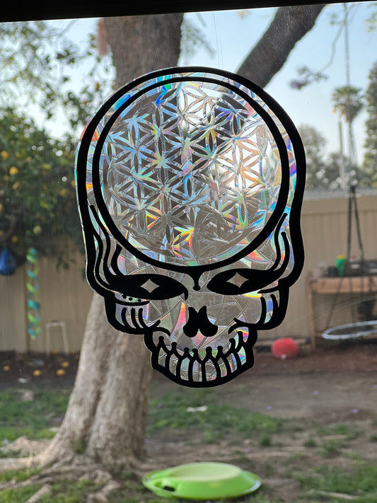 Flower of life stealie window cling