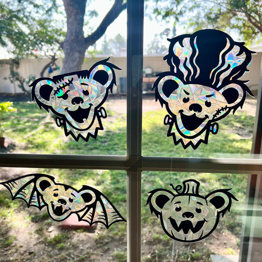 Bear Halloween window cling set