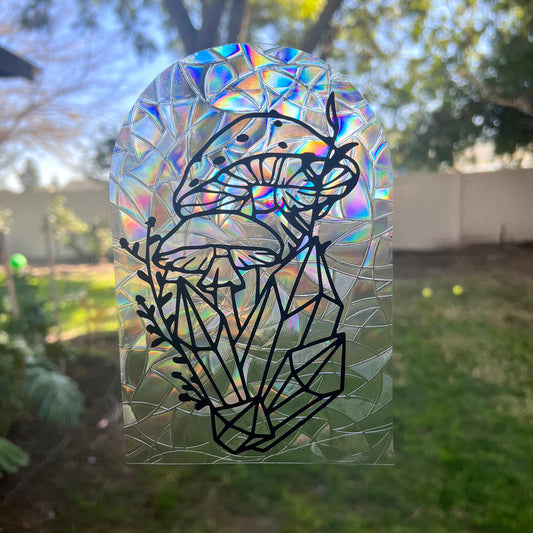 Crystal shroomie window cling