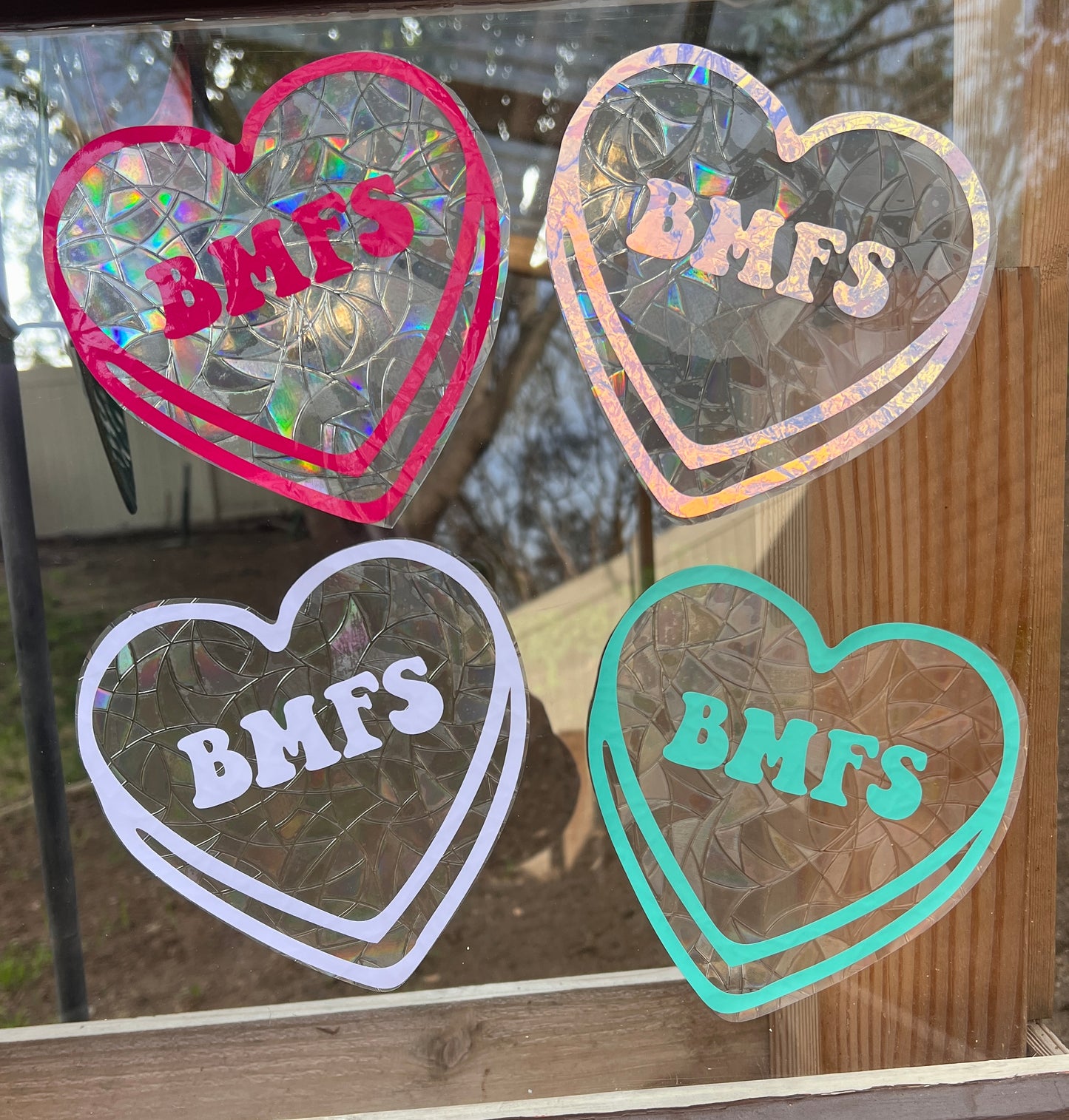 BMFS Heart window cling