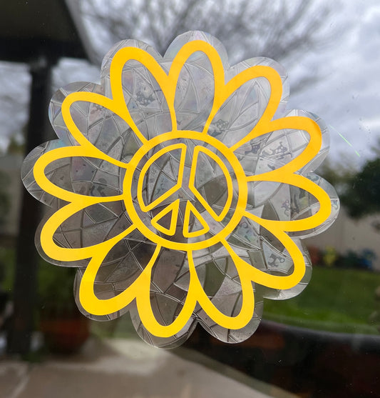 Peace Daisy window cling