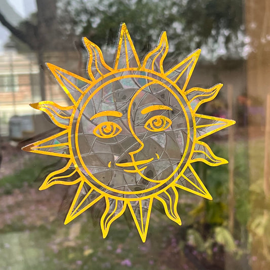 Sun moon window cling