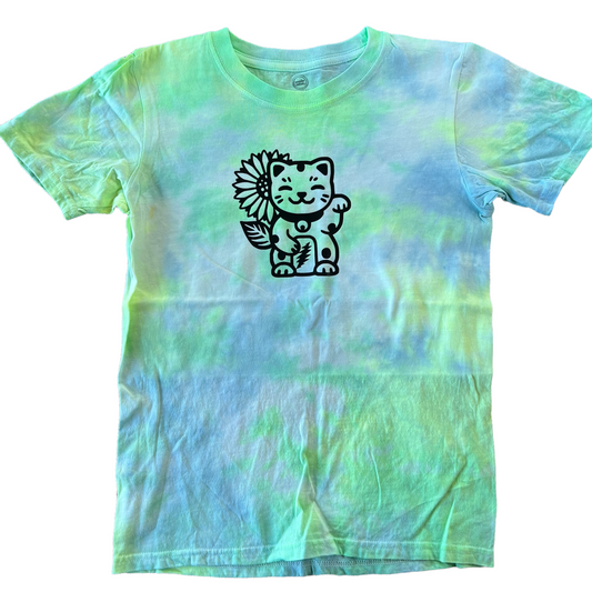 Large size 10/12 kids eye shirt - Sunflower Cat