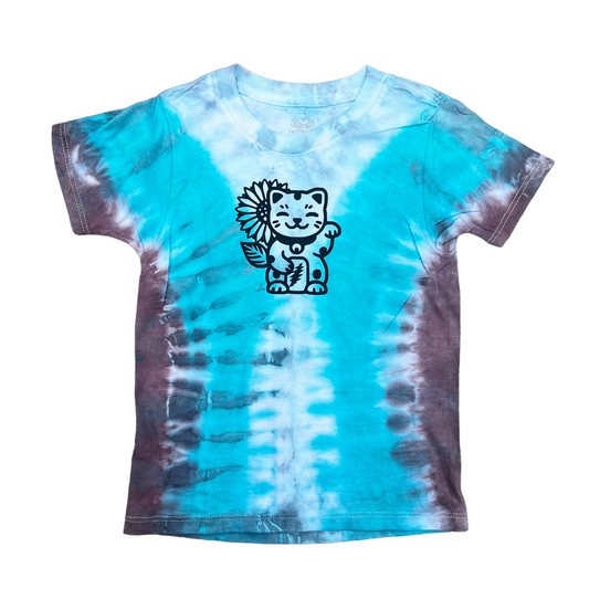 2t/3t kids dye shirt - sunflower cat