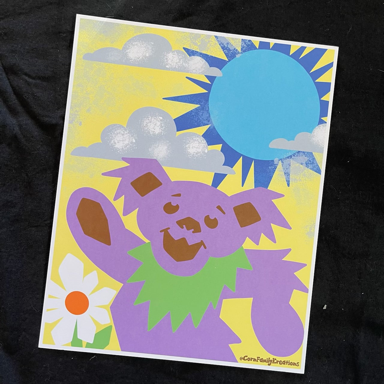 Cartoon purple bear print