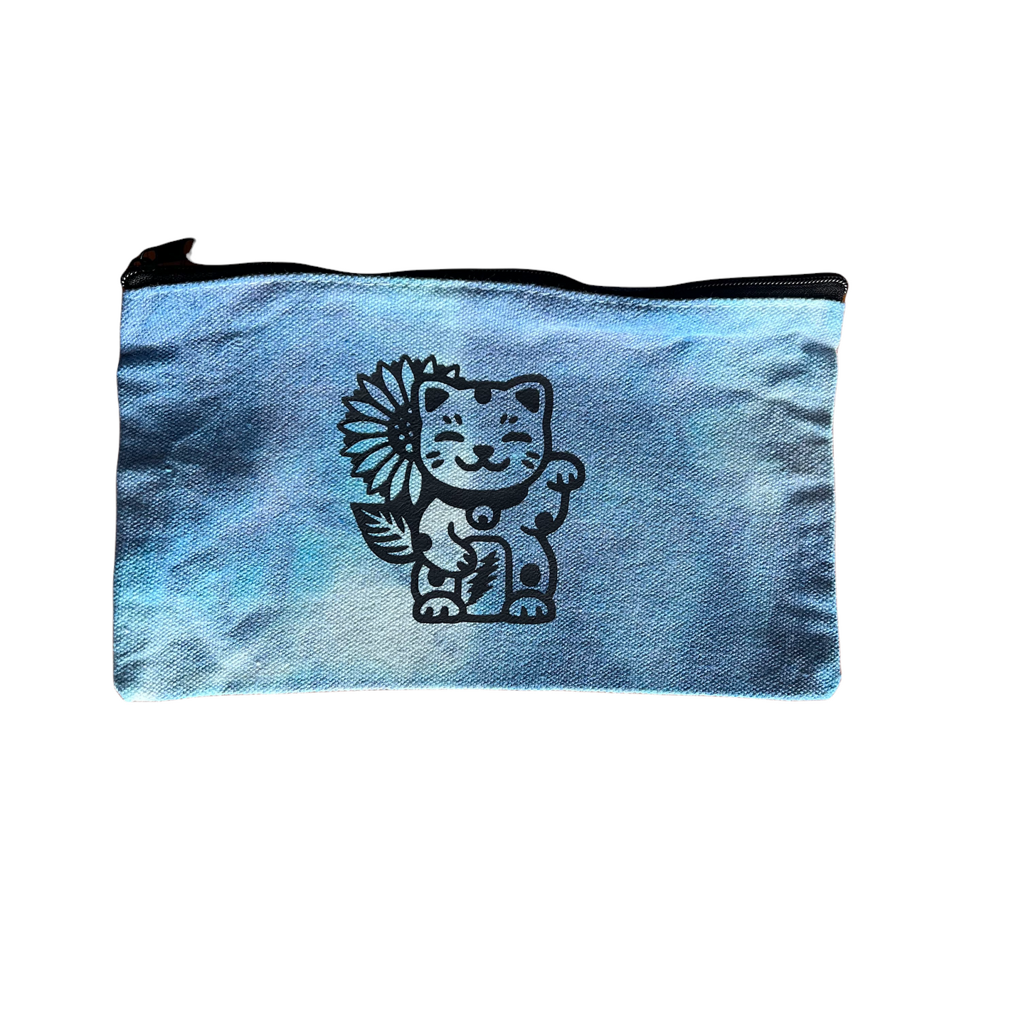sunflower cat zipper pouch