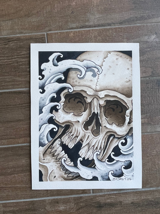 Wavy Skull painting