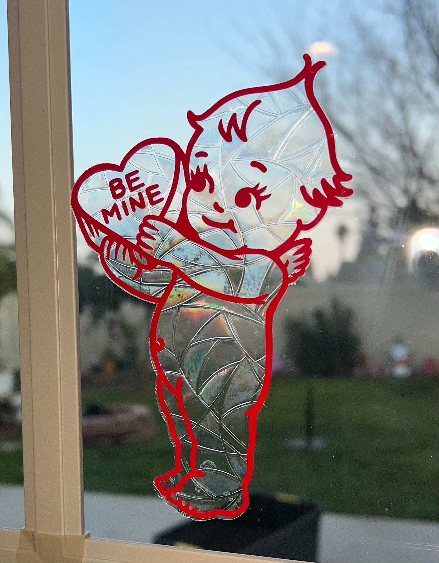Valentines kewpie window cling