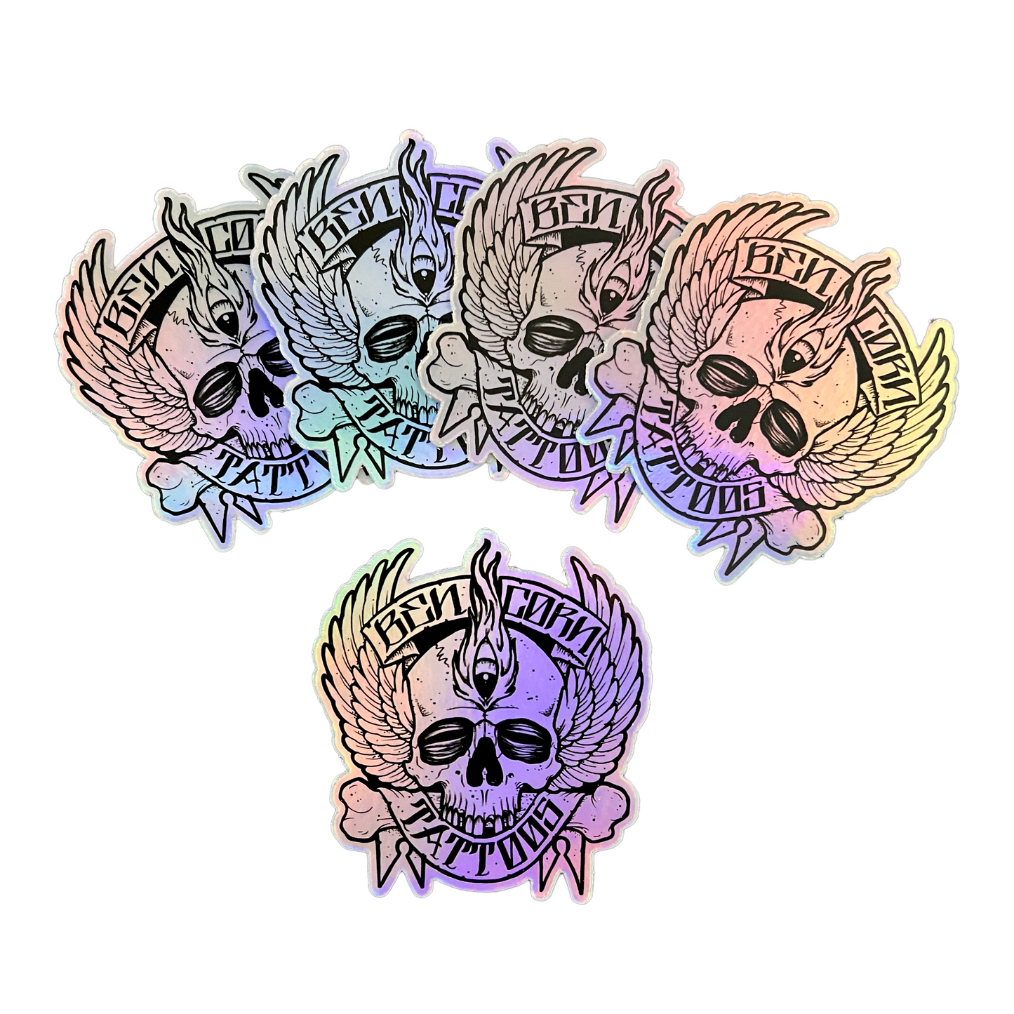 Holographic Ben Corn tattoos stickers