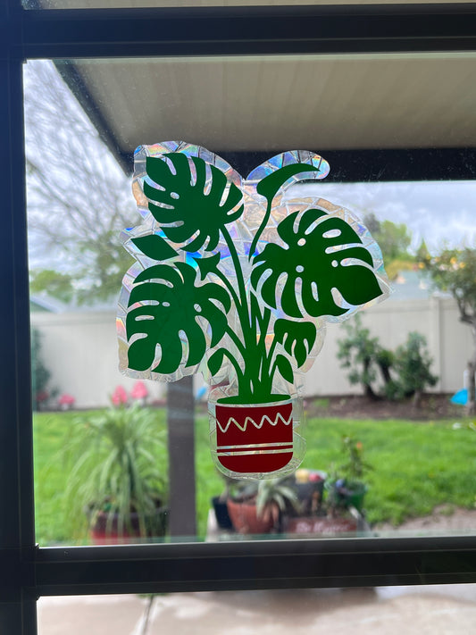 Monstera window cling